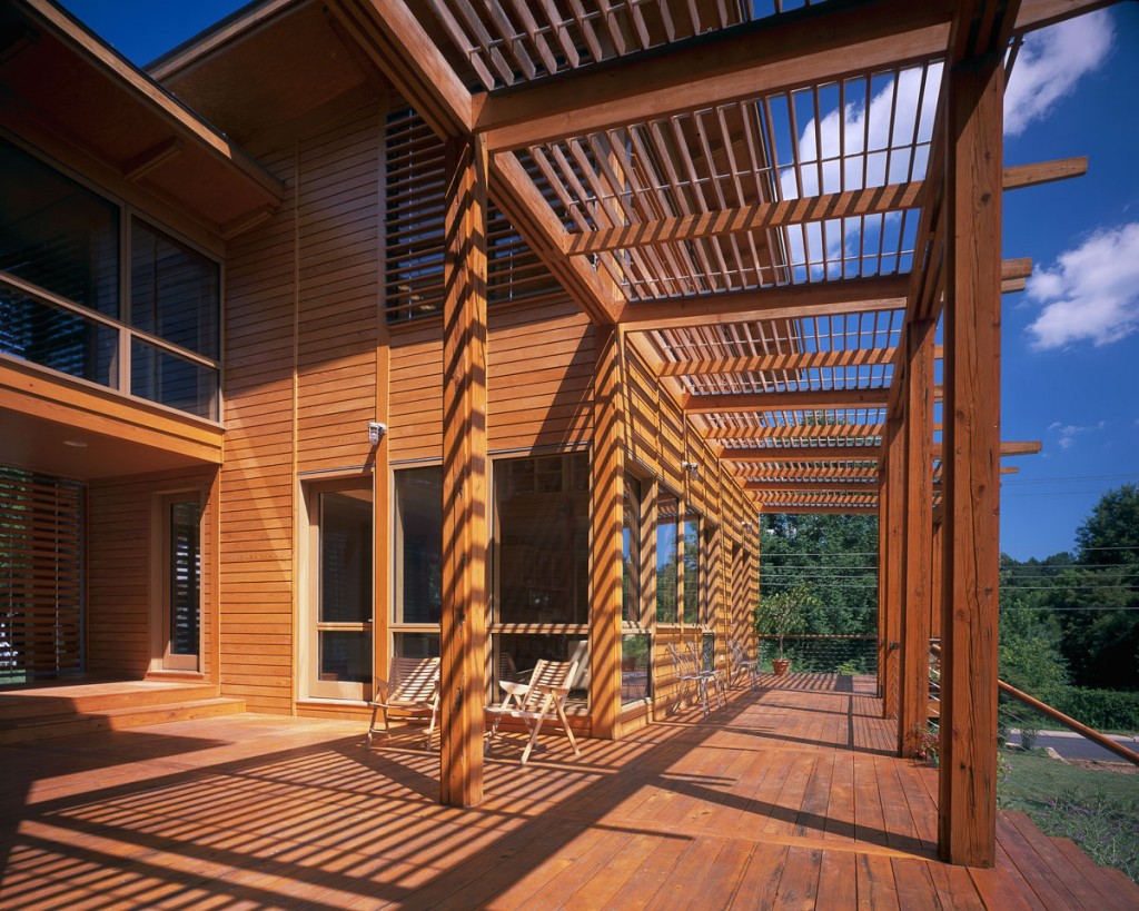 Wooden Modern House with Slatted Porch