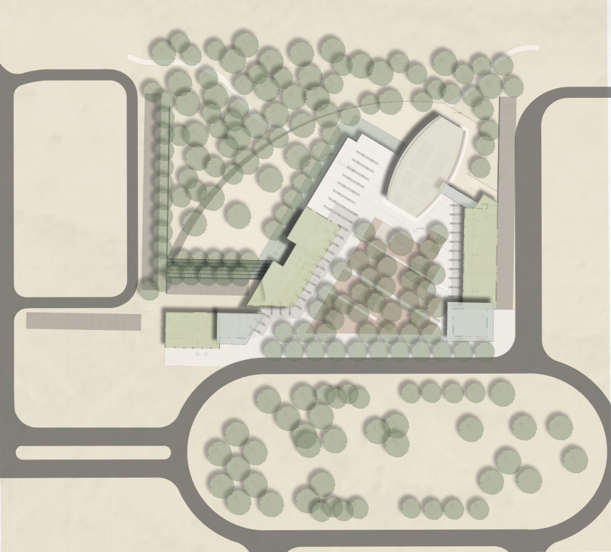 Site Plan for Belvedere Civic Core Won the Competition by Charlottesville Architect.