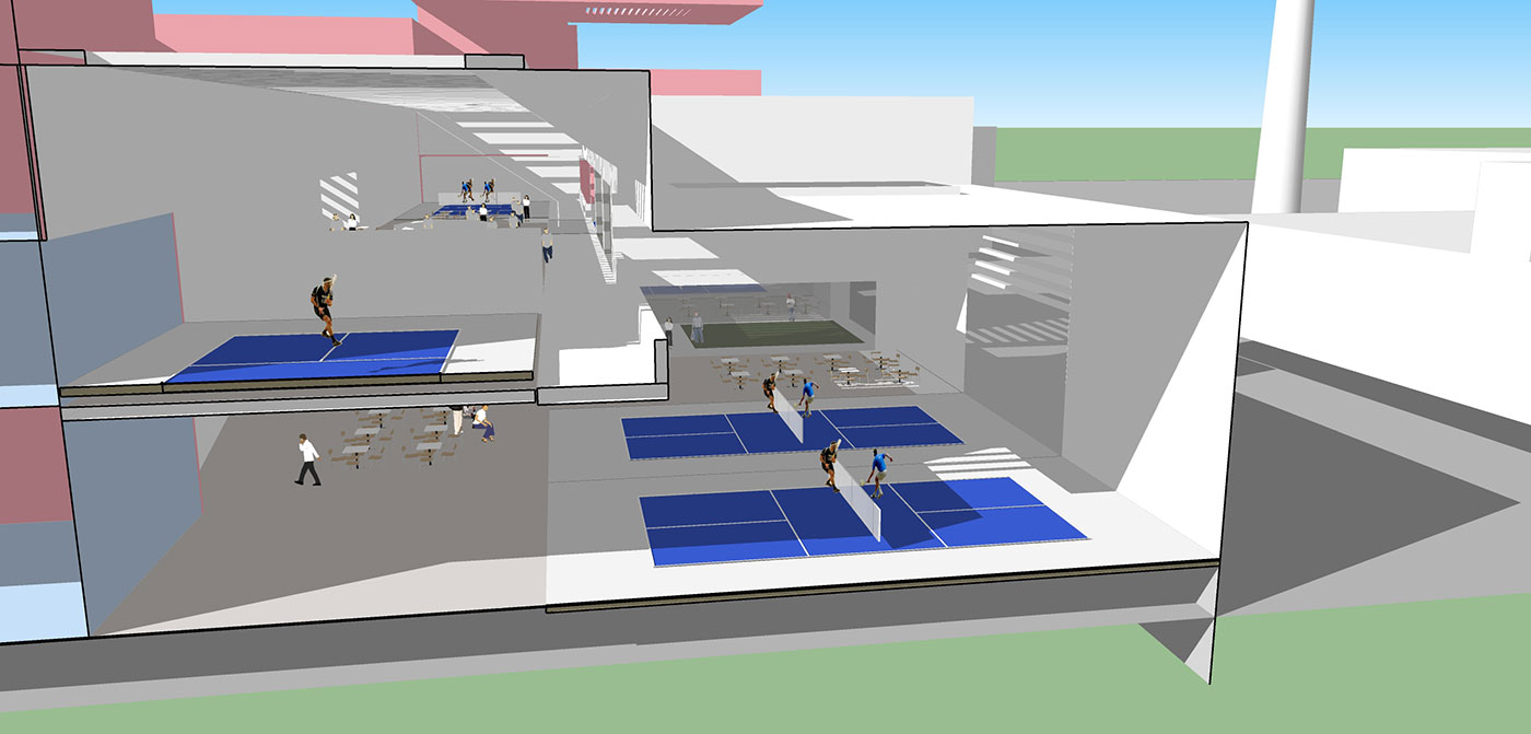 Architecture plans for Pickleball Court and Complex Interior
